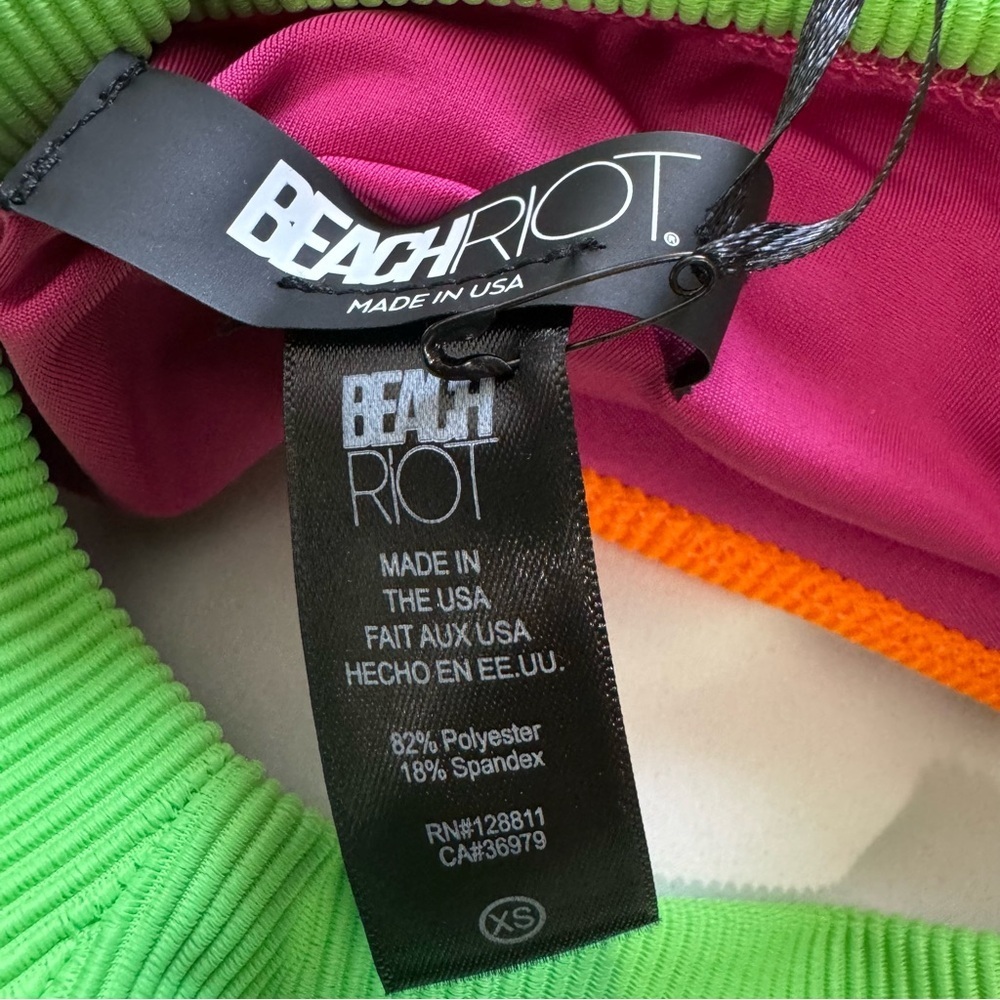 NWT Beach Riot Eva And Emmy Color block Two Piece Bikini Swimsuit Set size XS - Picture 8 of 9